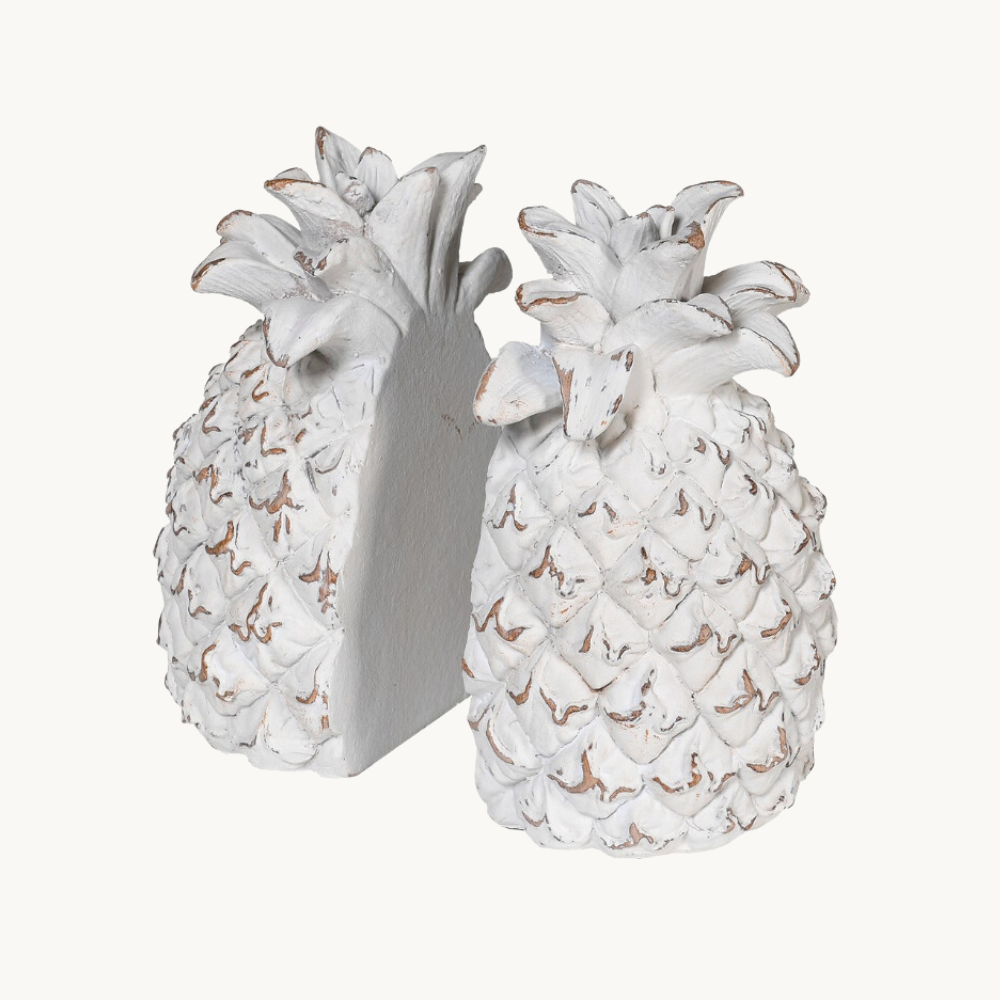 White Pineapple Bookends