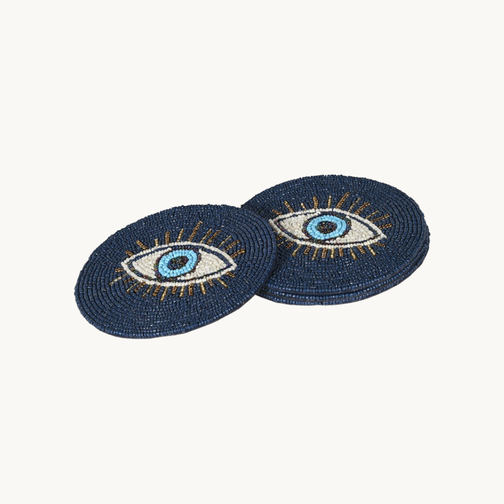 Set of 4 Blue Evil Eye Coasters