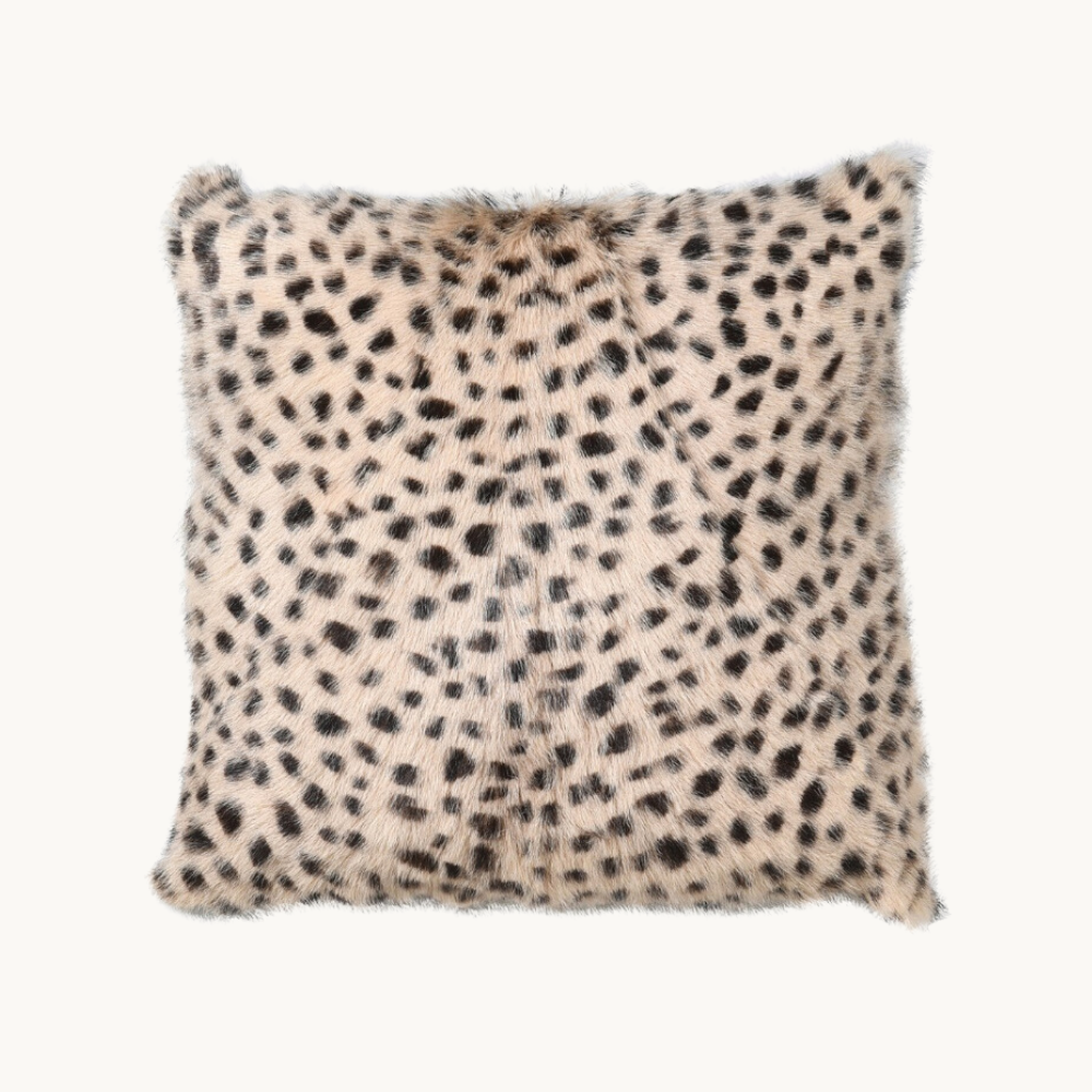 Leopard Print Goat Fur Cushion