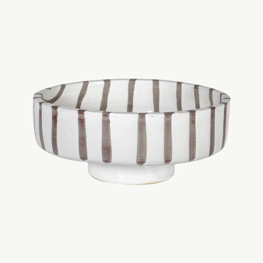 White Stripe Ceramic Bowl