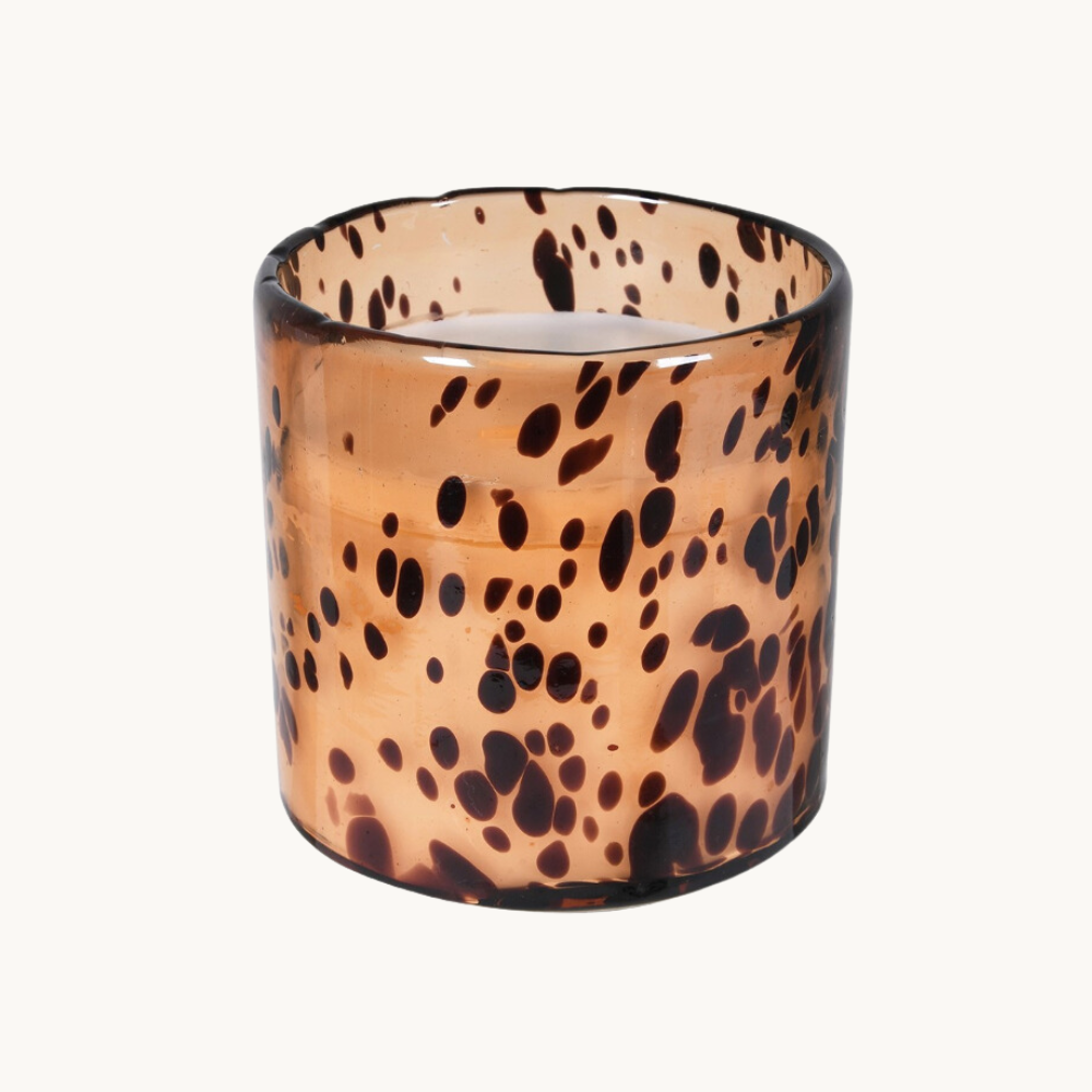 XL Cheetah Print Glass Candle