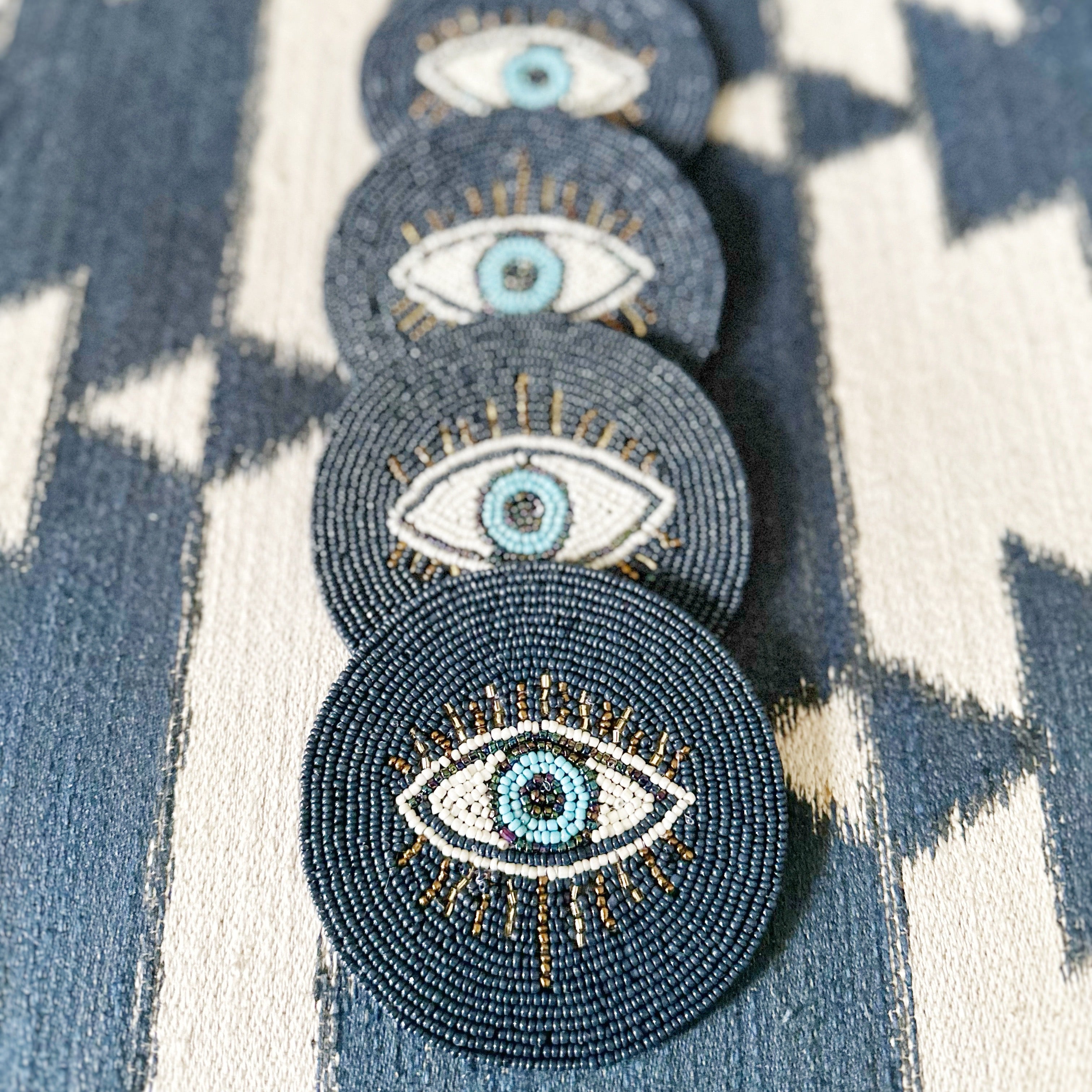 Set of 4 Blue Evil Eye Coasters