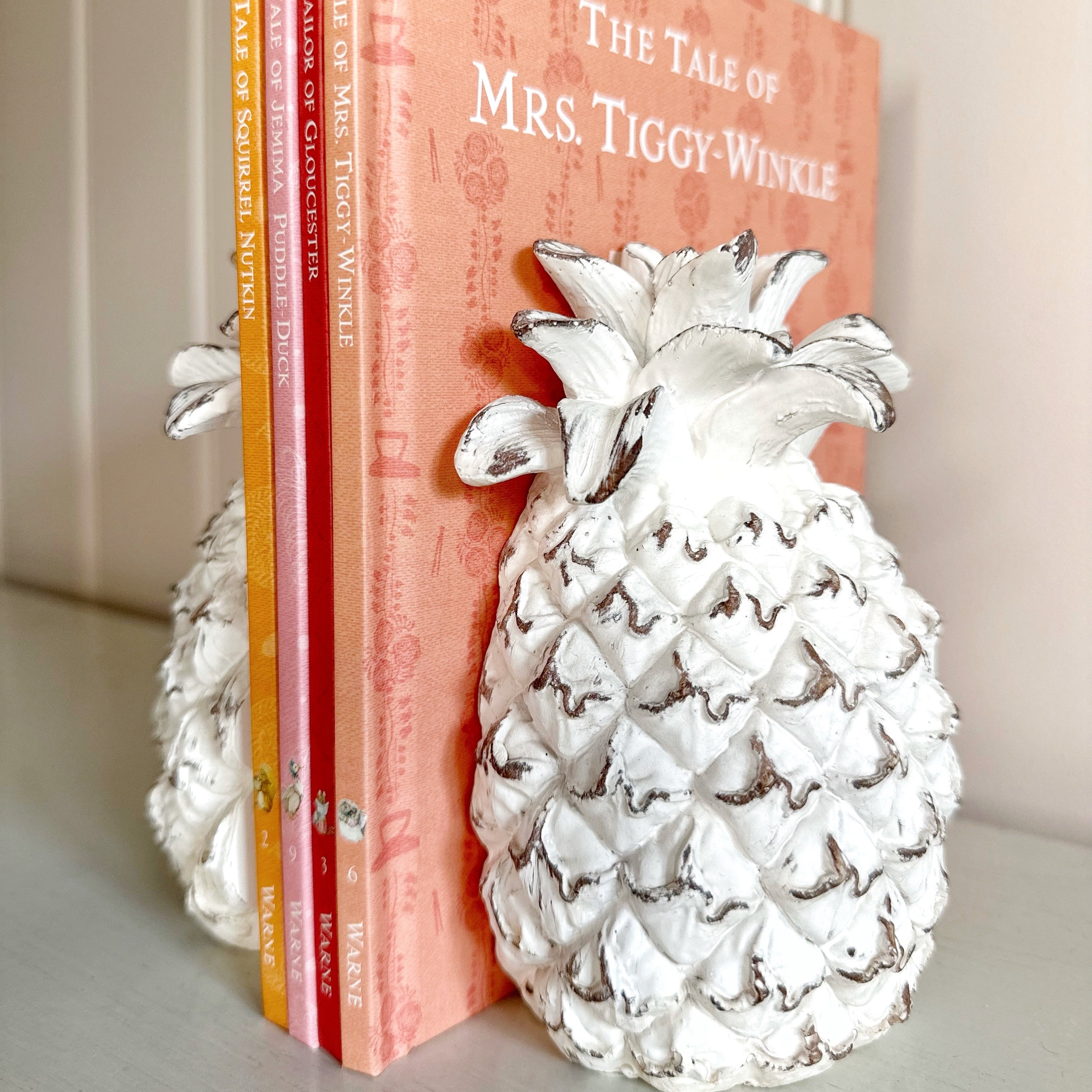 White Pineapple Bookends