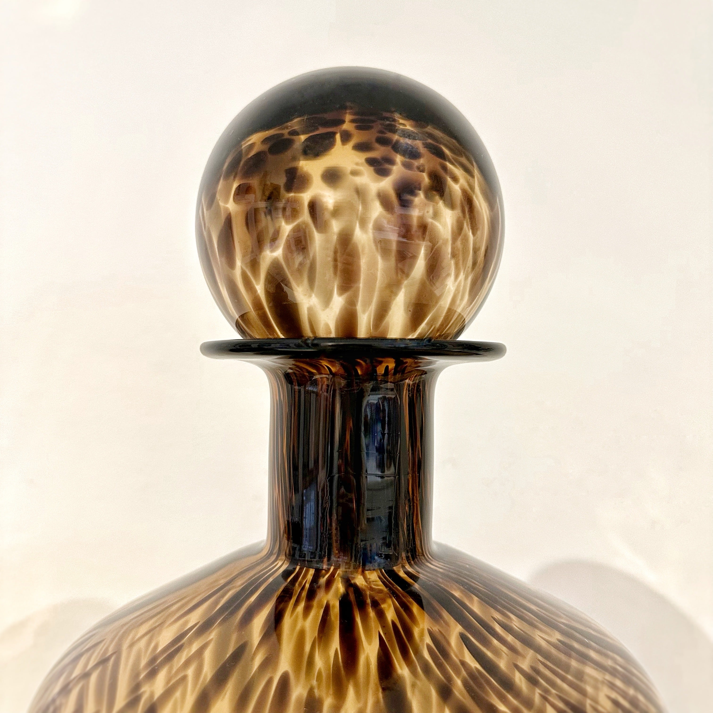 Large Tortoise Shell Effect Bottle with Ball Top