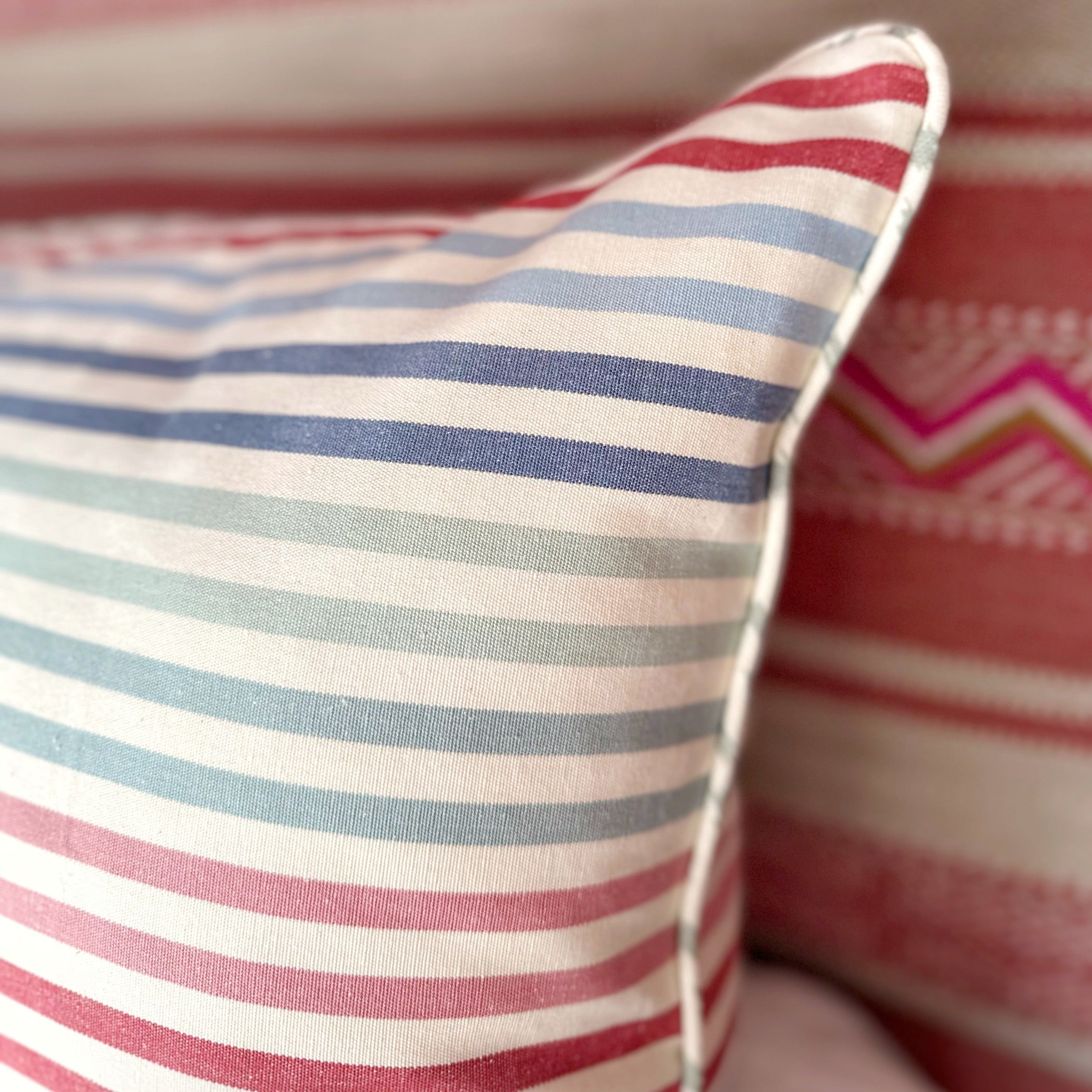 Multi Stripe Piped Cushion Cover