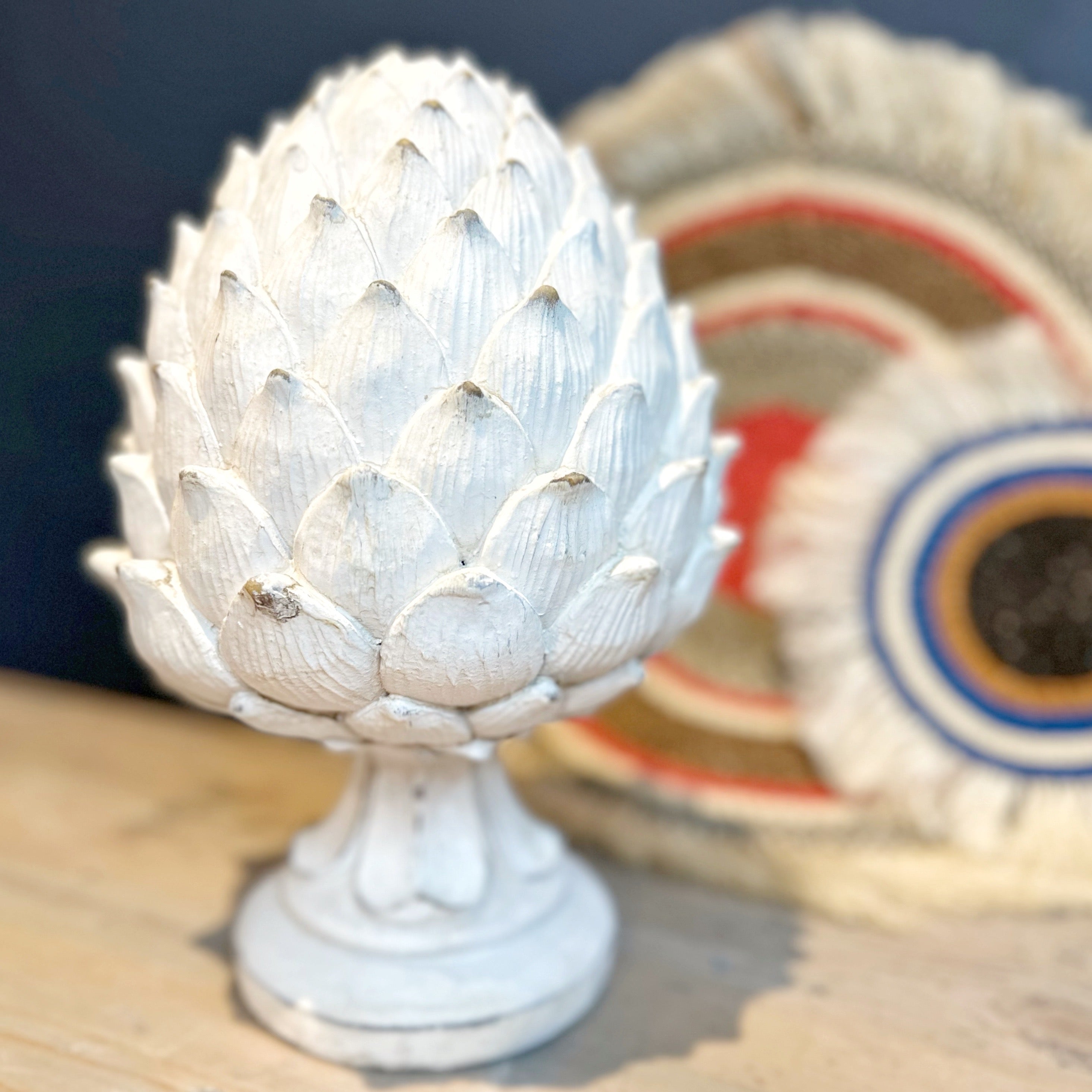 White Rustic Artichoke Ornament