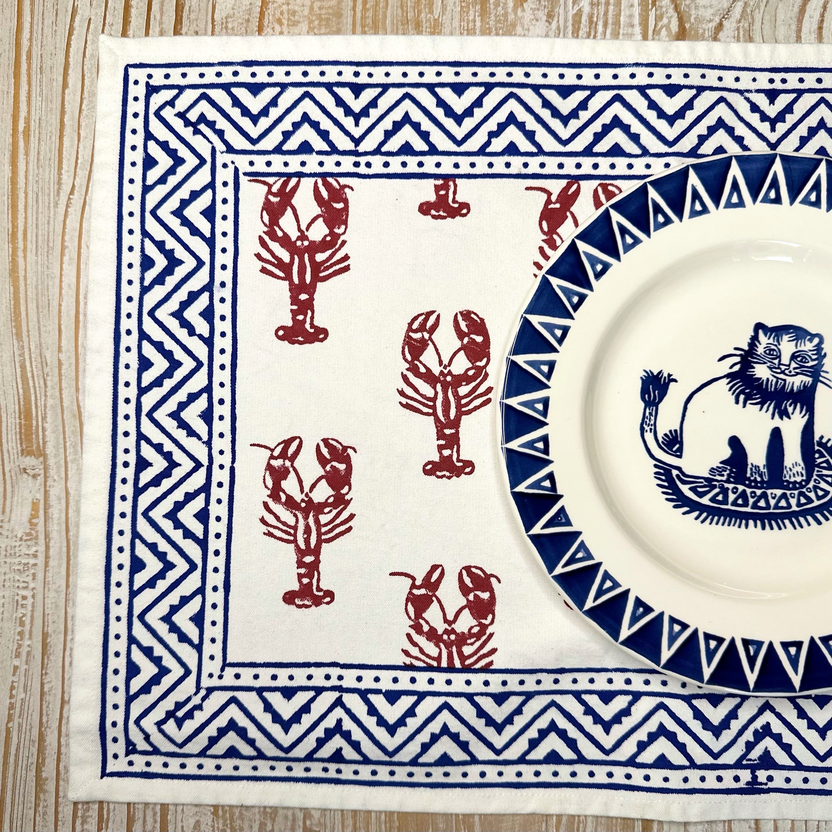 Set of 4 Hand Block Print Placemats