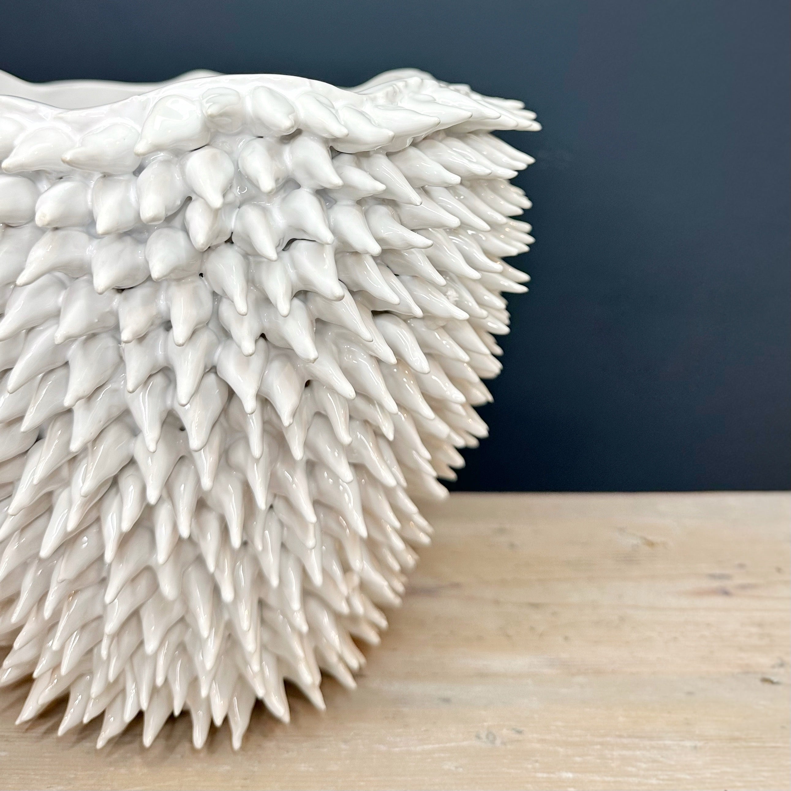 White Spike Ceramic Planter