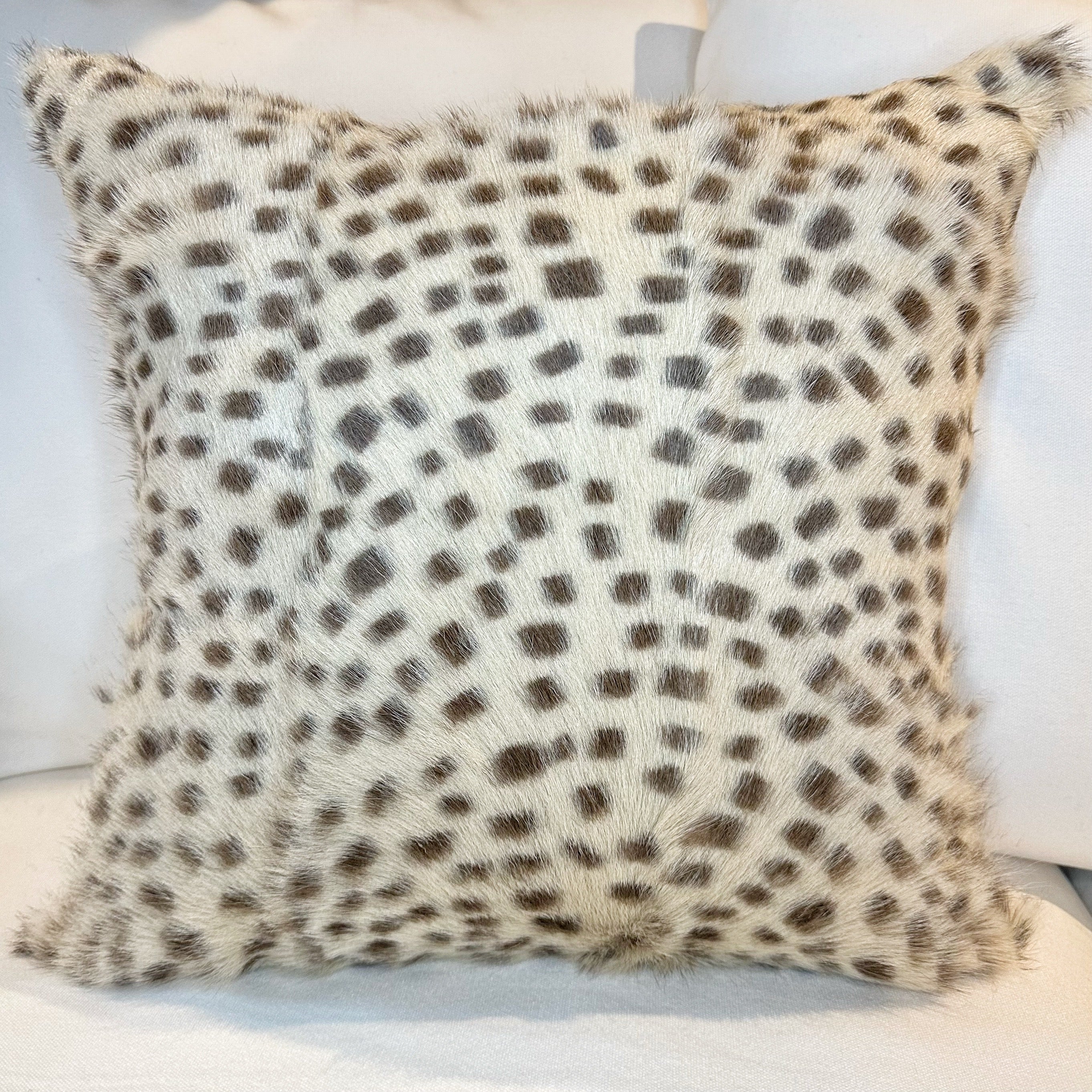 Leopard Print Goat Fur Cushion