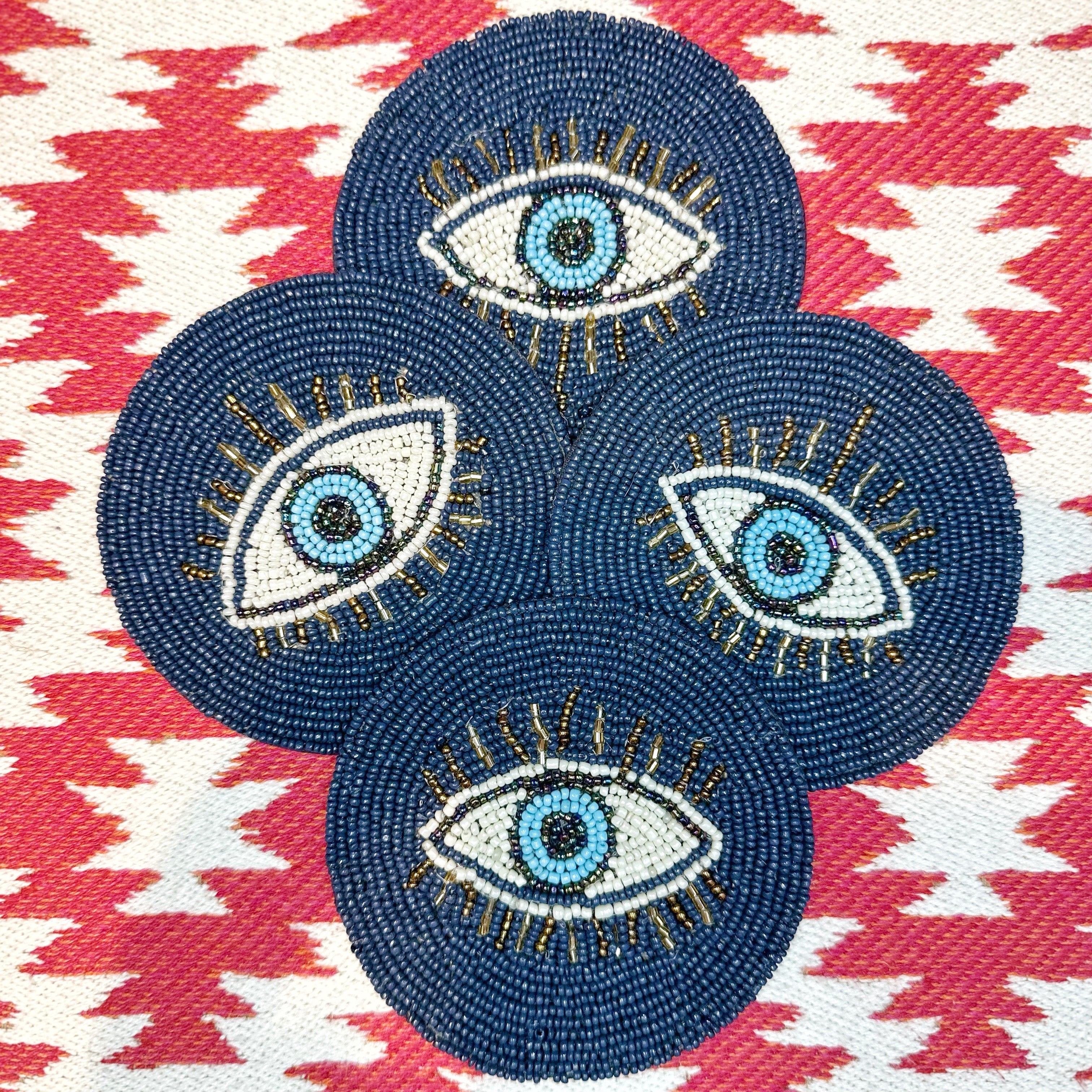 Set of 4 Blue Evil Eye Coasters