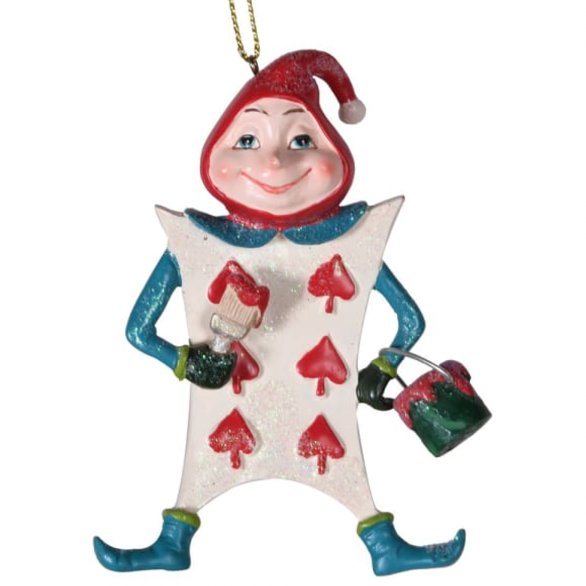 Alice in Wonderland Playing Card Men Spades Hanging Christmas Tree Decoration