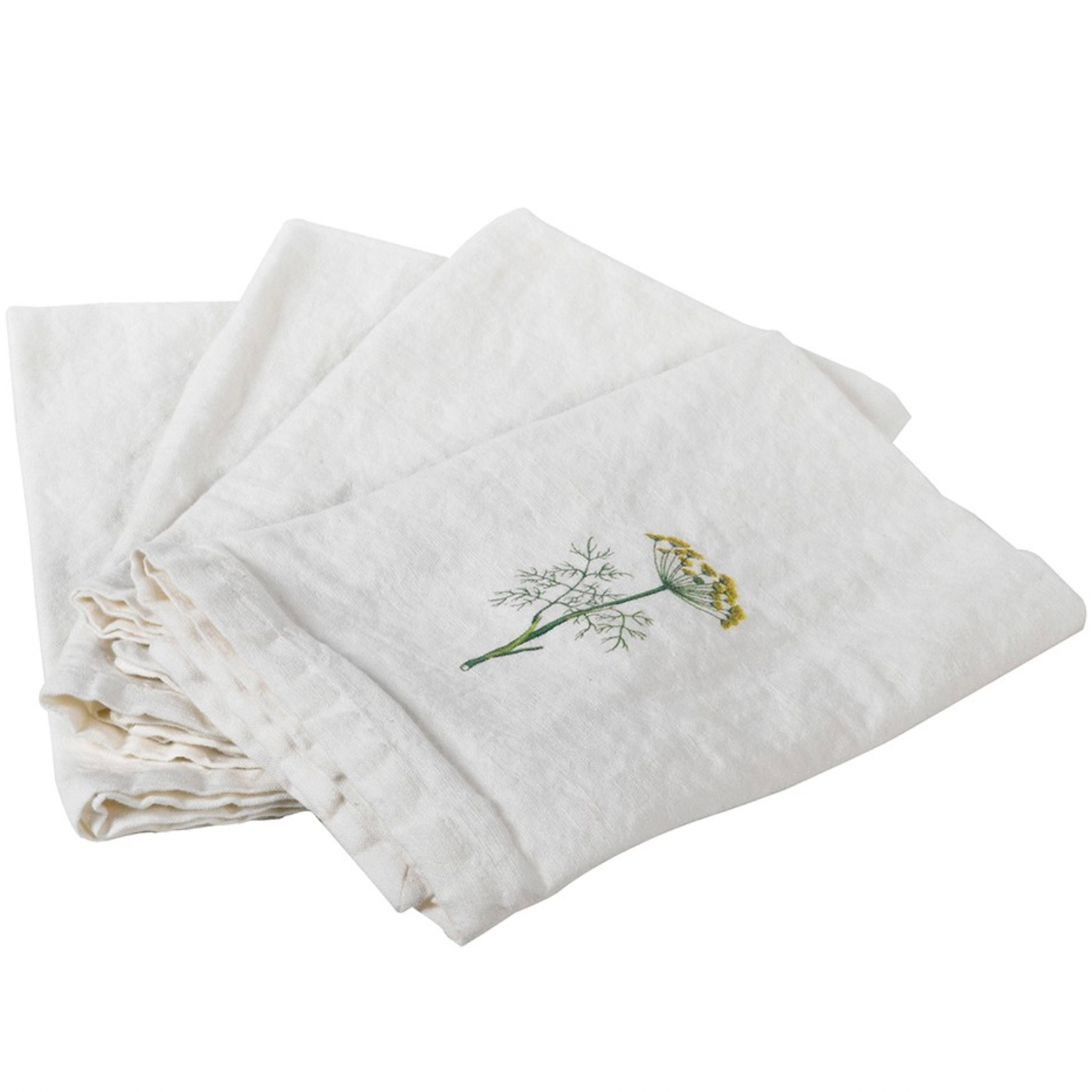 Set of 4 Queen Anne Lace Floral Cotton Napkins