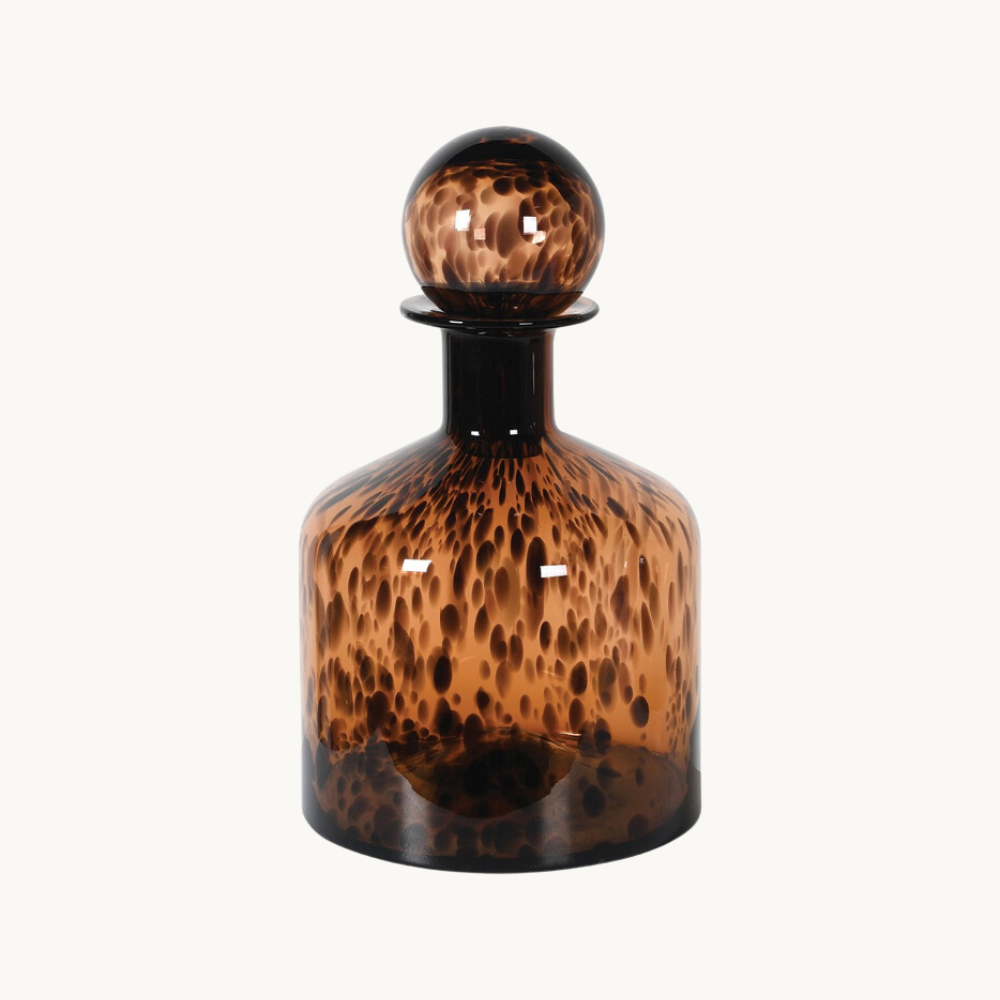 Large Tortoise Shell Effect Bottle with Ball Top