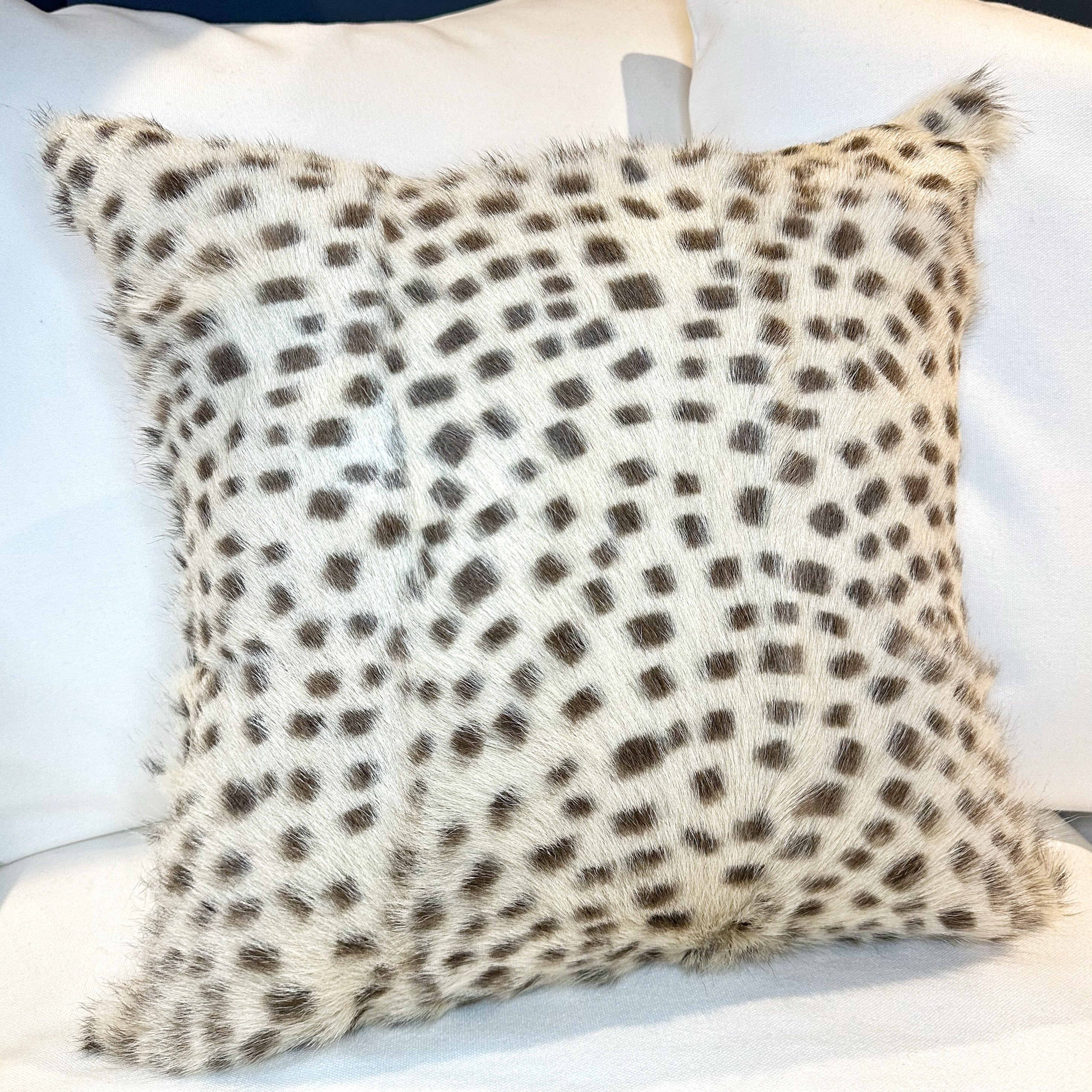 Leopard Print Goat Fur Cushion Cover