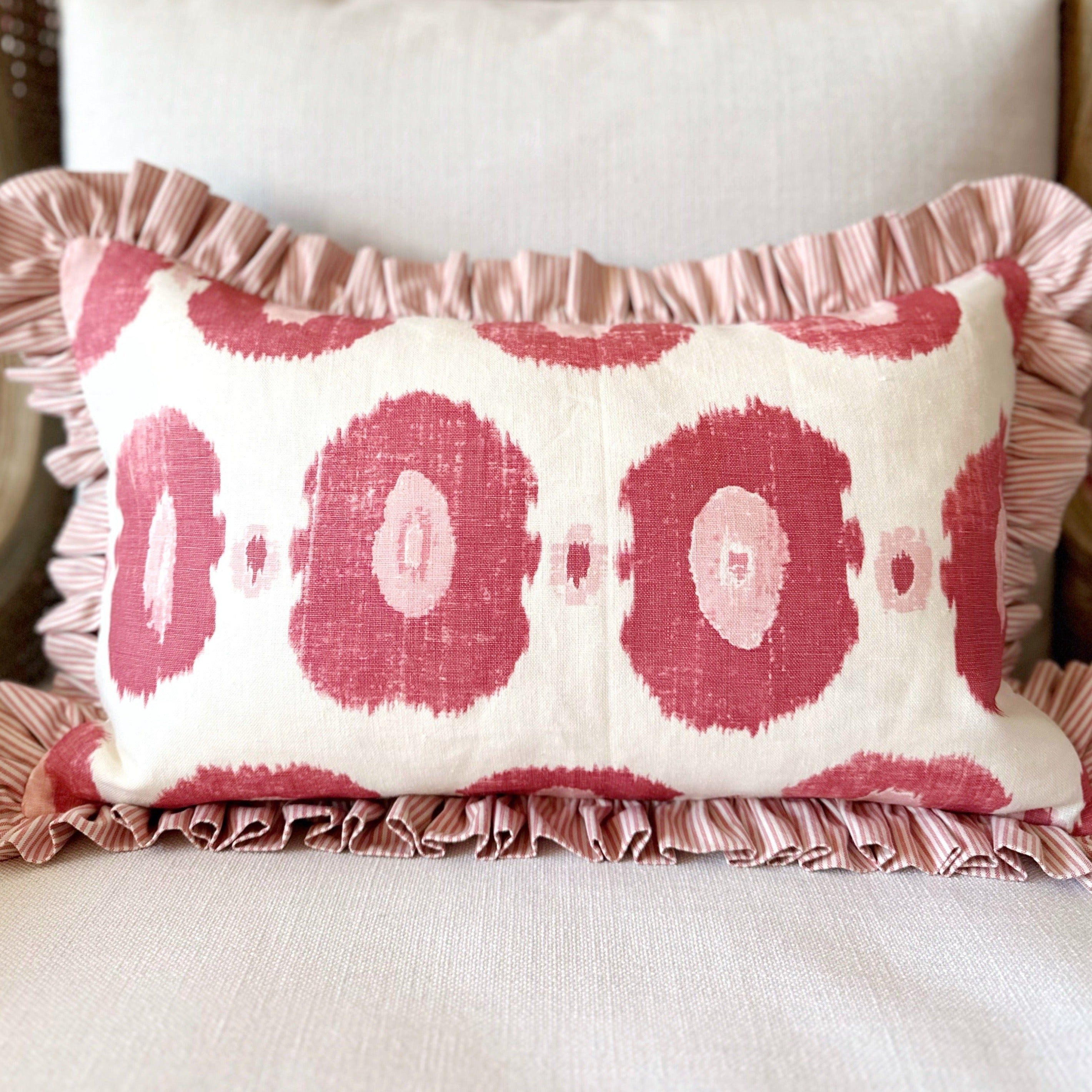Pink Ruffle Cushion Cover