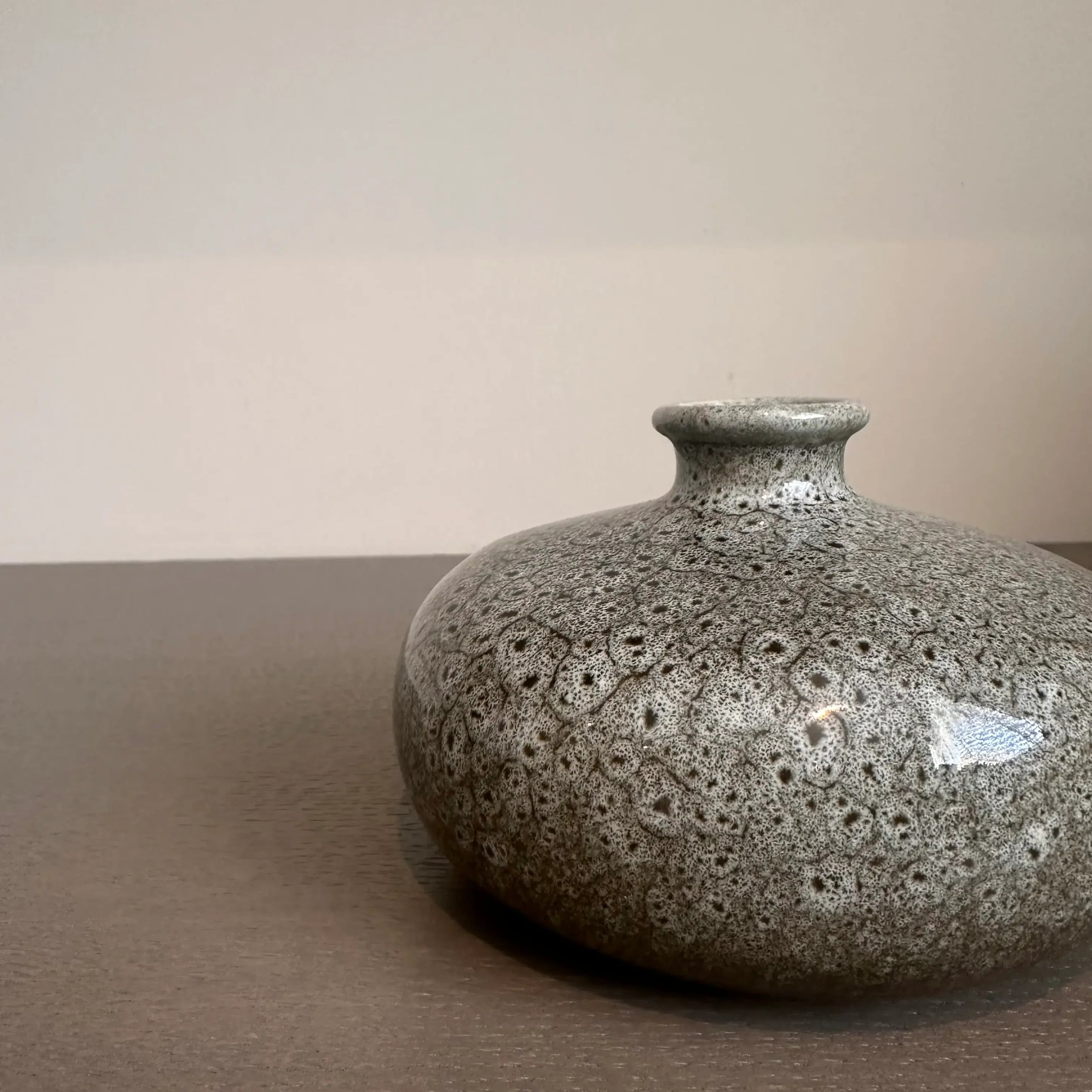 Green Gray Speckled Bud Vase