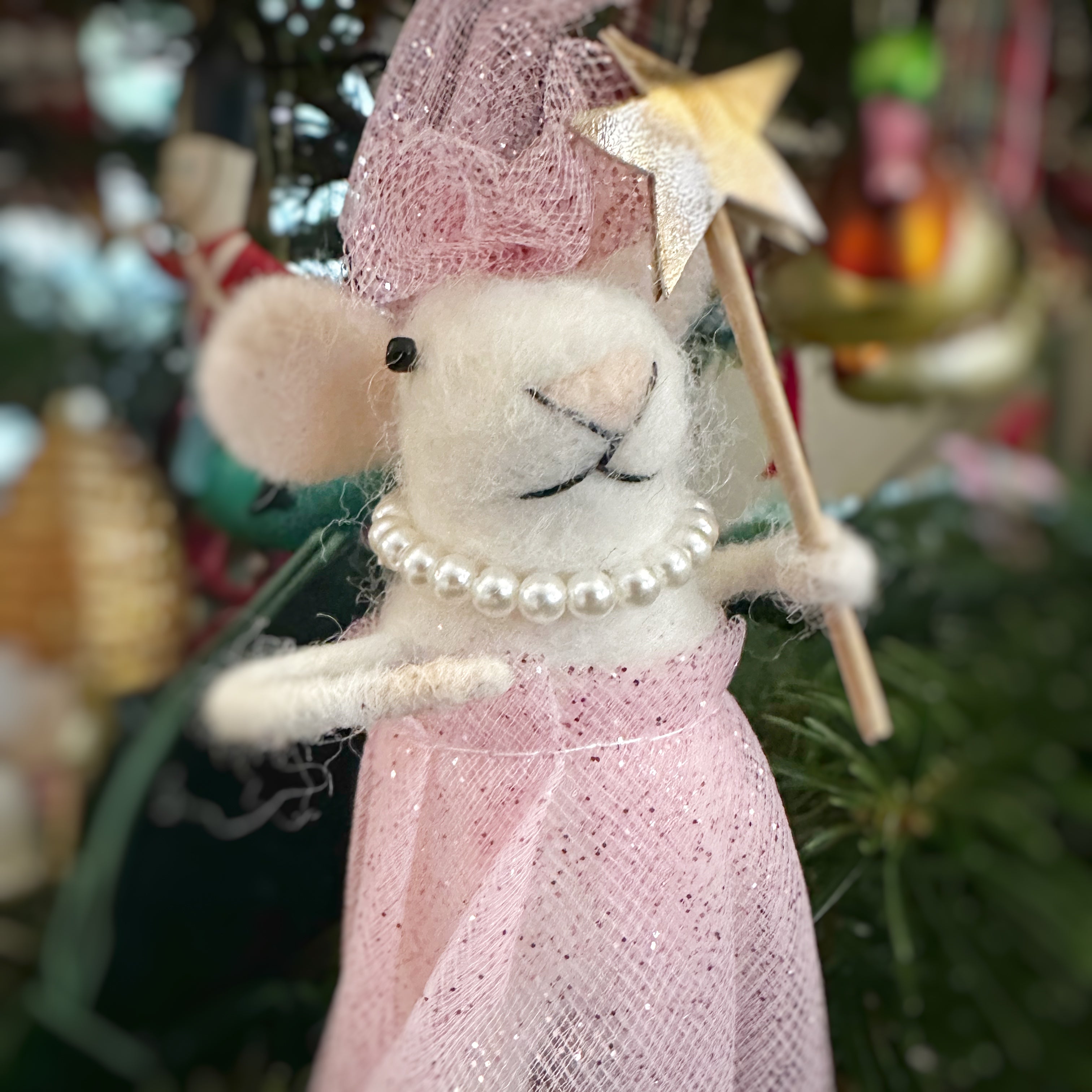 Pink Fairy Godmother Mouse Christmas Decoration&nbsp;