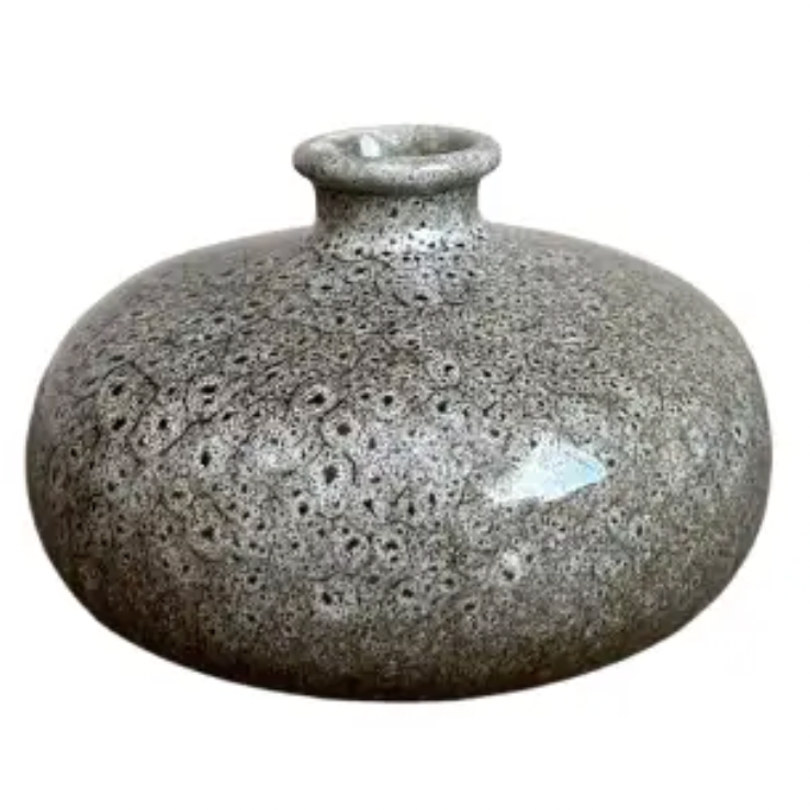 Green Gray Speckled Bud Vase