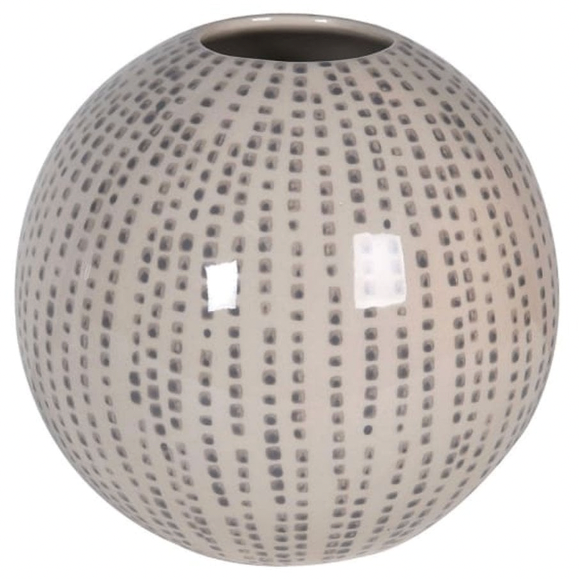 Hand Painted Large Grey Dotty Vase