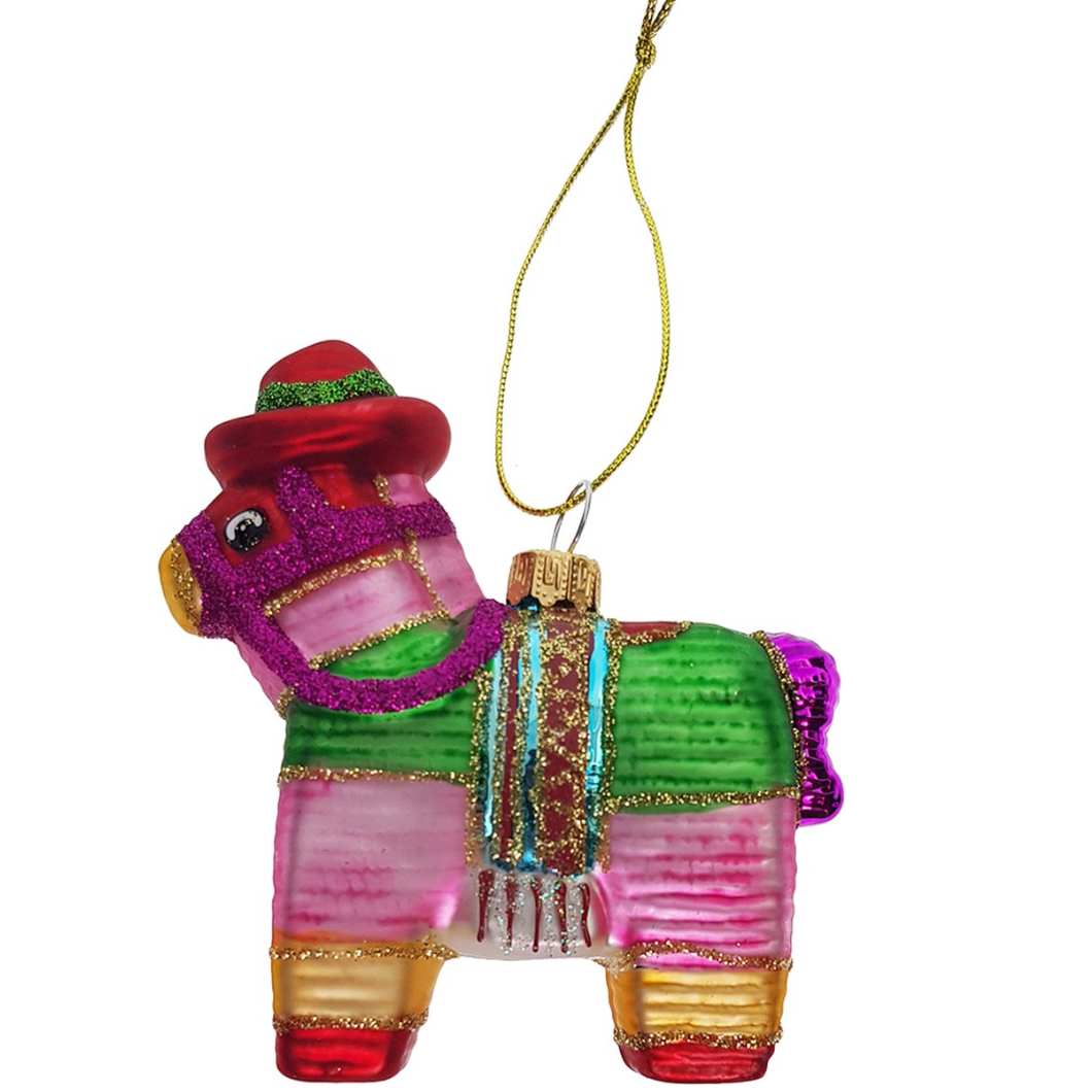Multicolour Piñata Horse Bauble Christmas Decoration