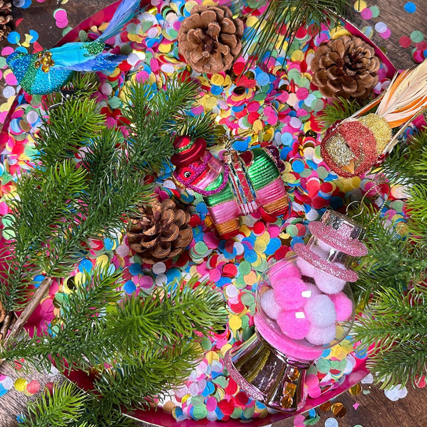 Multicolour Piñata Horse Bauble Christmas Decoration