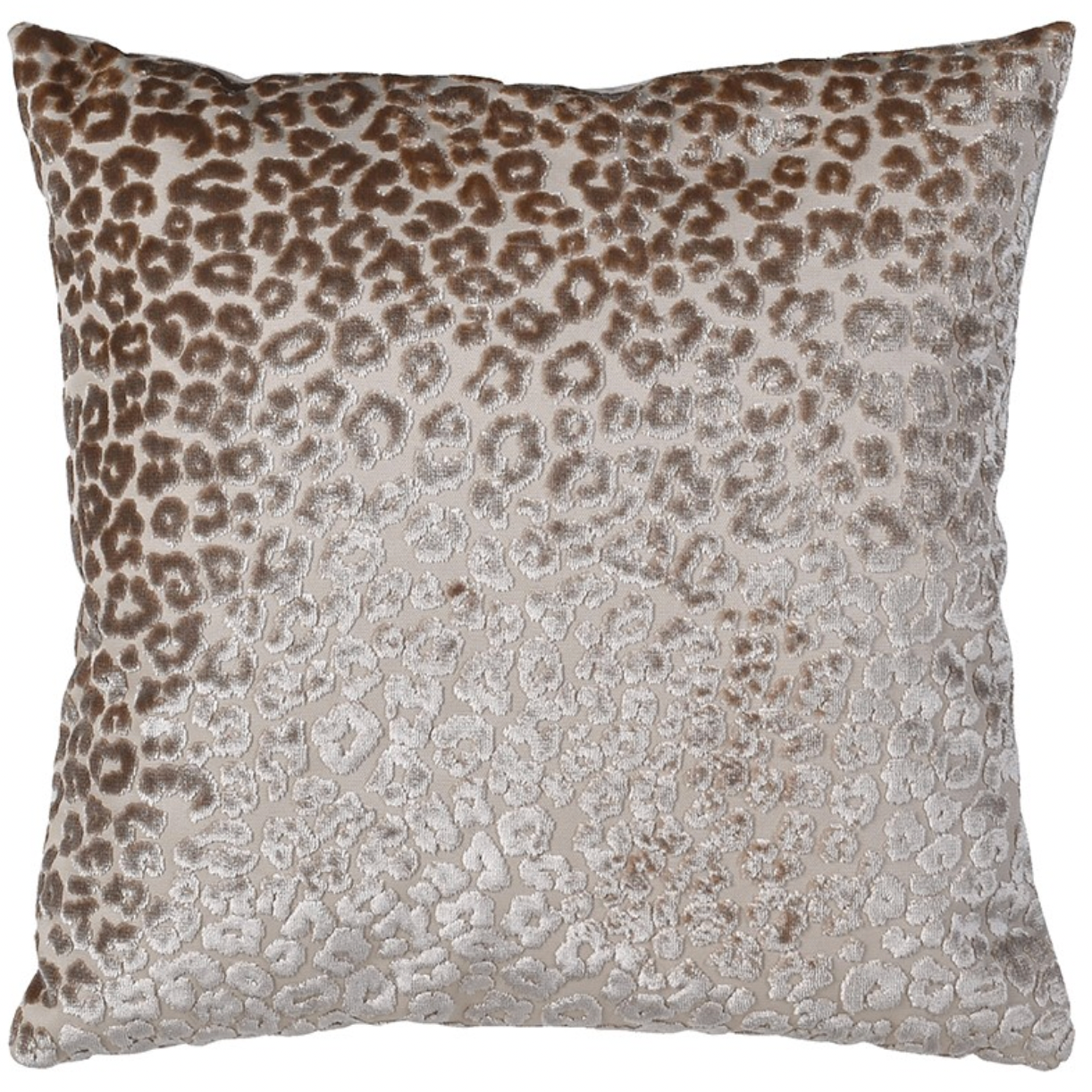 Taupe Velvet Leopard Cheetah Print Cushion Cover