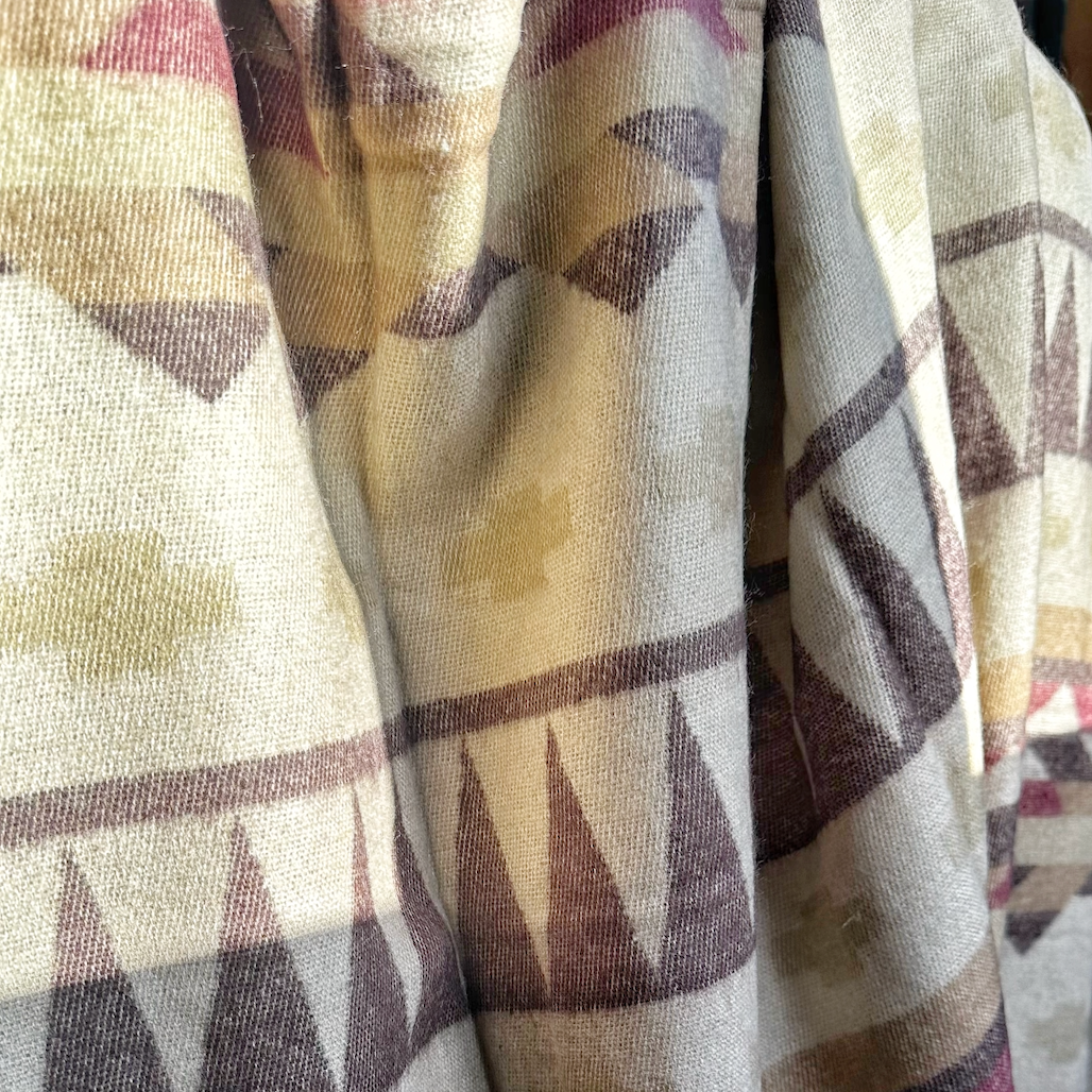 Natural Aztec Fringed Throw